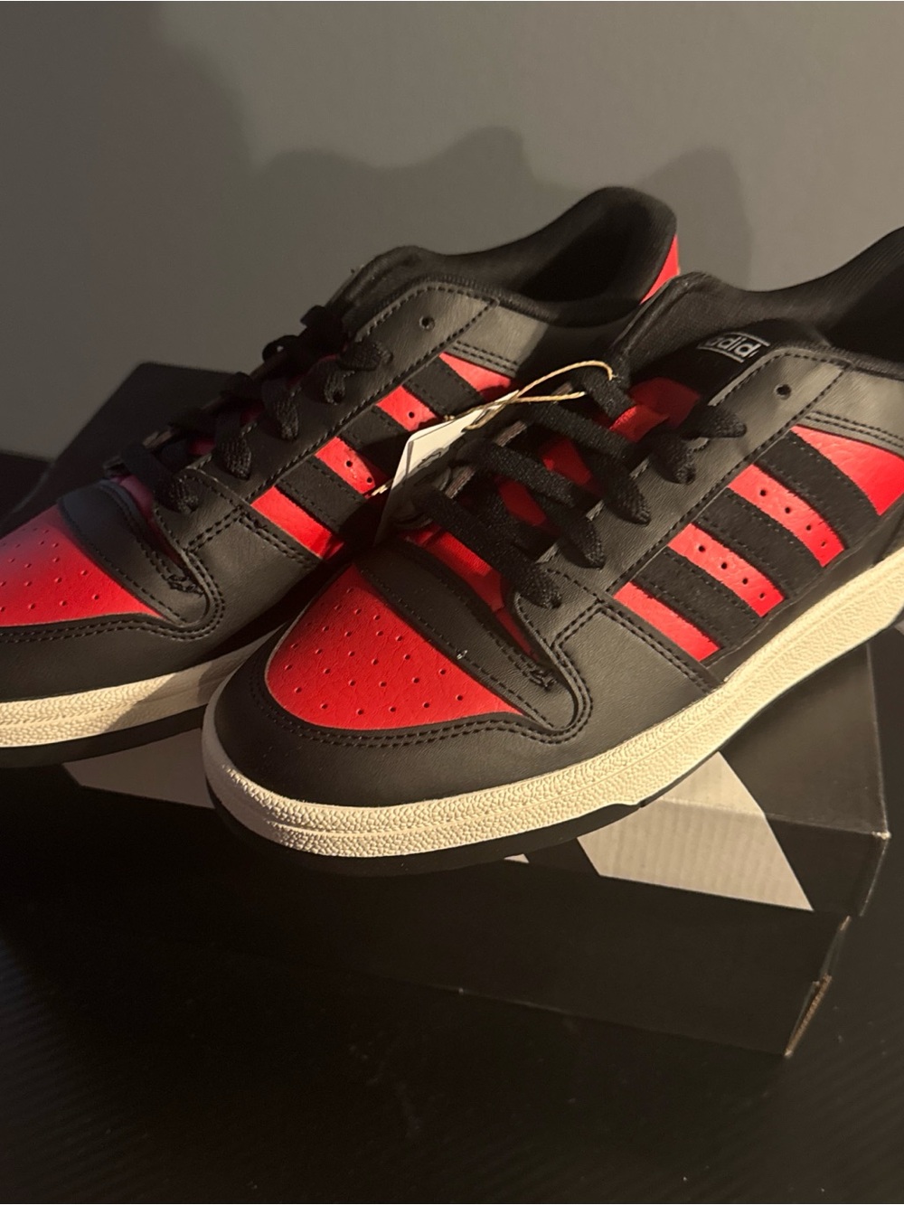 Adidas Men’s Black and Red Sneakers